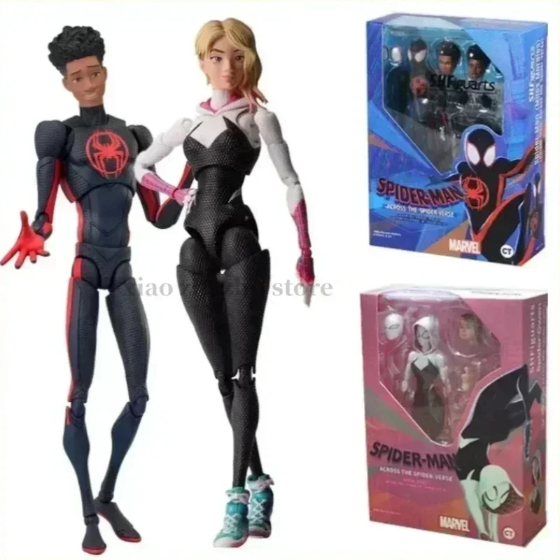 Marvel S.H.Figuarts Человек-паук Майлз Моралес Гвен Стейси Фигурки Человек-паук через вселенные фигурки игрушки