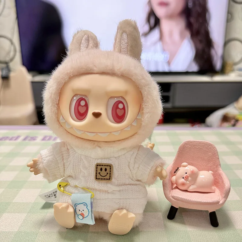Фото 17 см мини плюшевая кукла одежда аксессуары для корейских Kpop Exo Labubu I II куклы Idol сидя женский комбинезон рубашки с булавкой №2