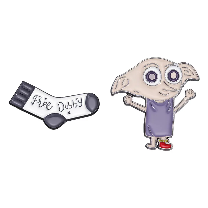 3 шт., носки Harrise Magician Boy Dobby Fairy, металлический значок, аксессуары для фильмов Поттера, брошь, аксессуары для одежды, воротник, булавка, краска (art.: 3920ca3a9e85b) - 3920ca3a9e85b