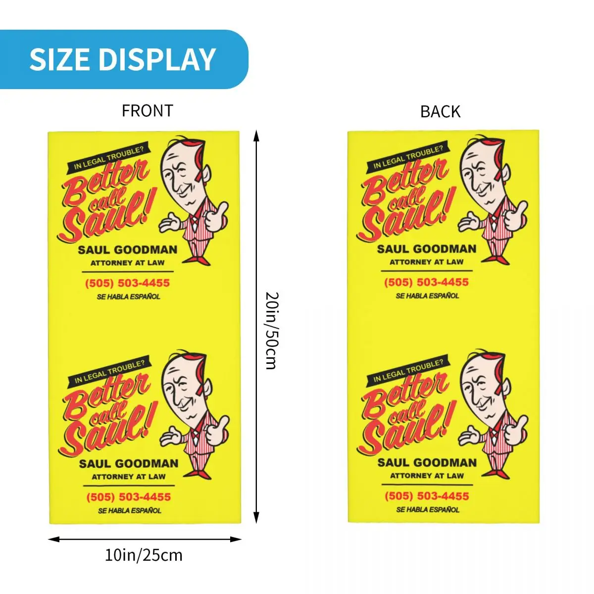 Бандана Better Call Saul Saul Goodman, зимняя теплая повязка на шею, женский ветрозащитный шарф для лица для пеших прогулок, повязка на голову с гетрами (art.: 3920cca79a6b7) - 3920cca79a6b7