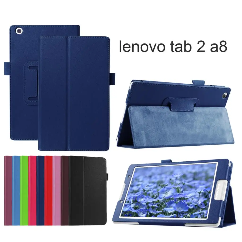 Фото Защитный чехол из искусственной кожи для Lenovo Tab 2 A8-50 A8-50F A8 50 B3-850F TB3-850M, чехол + ручка №3