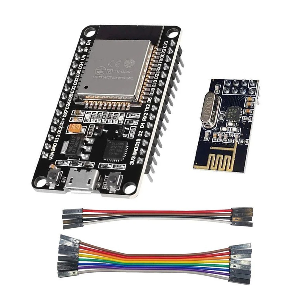 Комплект кабеля ESP32 + NRF24L01 Широкая совместимость Подключение HM300 HM350, высокопроизводительный модуль NRF24L01+, высокое качество