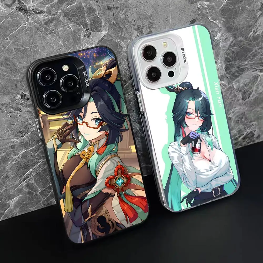 Чехол для телефона Genshin Impact Xianyun для iPhone 16, 15, 14, 13, 12, 11 X XR XS 8 7 Pro Max Plus, роскошный цветной полупрозрачный чехол