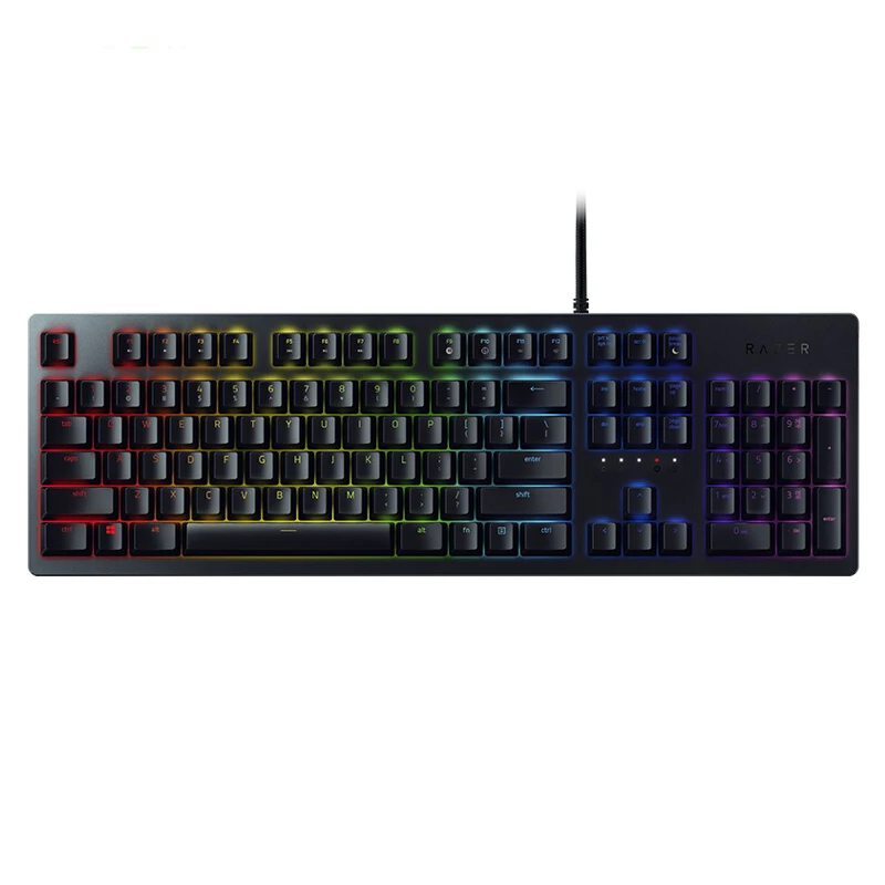 Фото Высококачественная профессиональная белая, черная, розовая клавиатура Razer Huntsman из алюминиевого сплава с матовой верхней крышкой, игровая RGB-подсветка №3