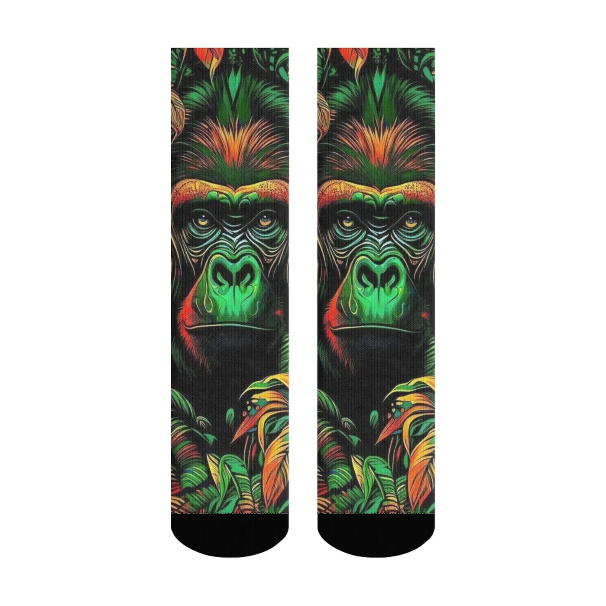 Фото Nouveauté hommes chaussettes Jungle gorille imprimer personnalité Makananro Pangerage chaussettes doux pour Lauren рудия Хип-хоп décon №3