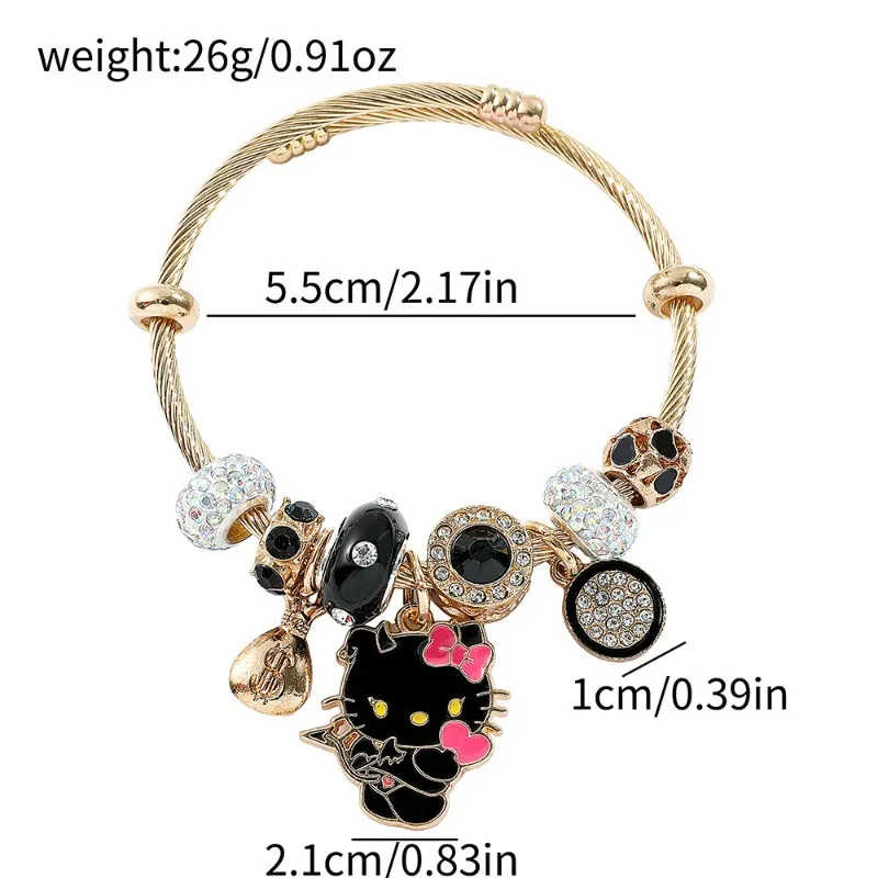 Sanrio Hello Kitty браслет Pandora милый мультфильм аниме KT Cat женский браслет ювелирные украшения дети пары праздничные подарки