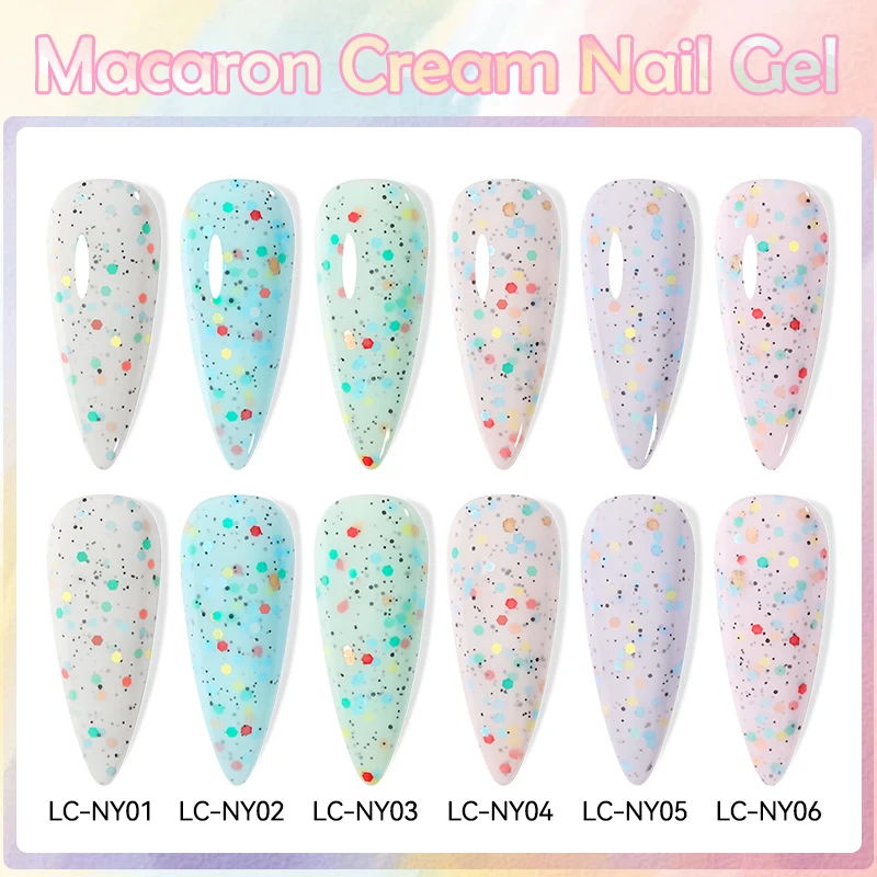 Фото LILYCUTE 7 мл Кремовый гель-лак для ногтей Soak Off UV LED Блестящие блестки Гель-лак для дизайна ногтей Полуперманентный УФ-гель для маникюра ногтей №2