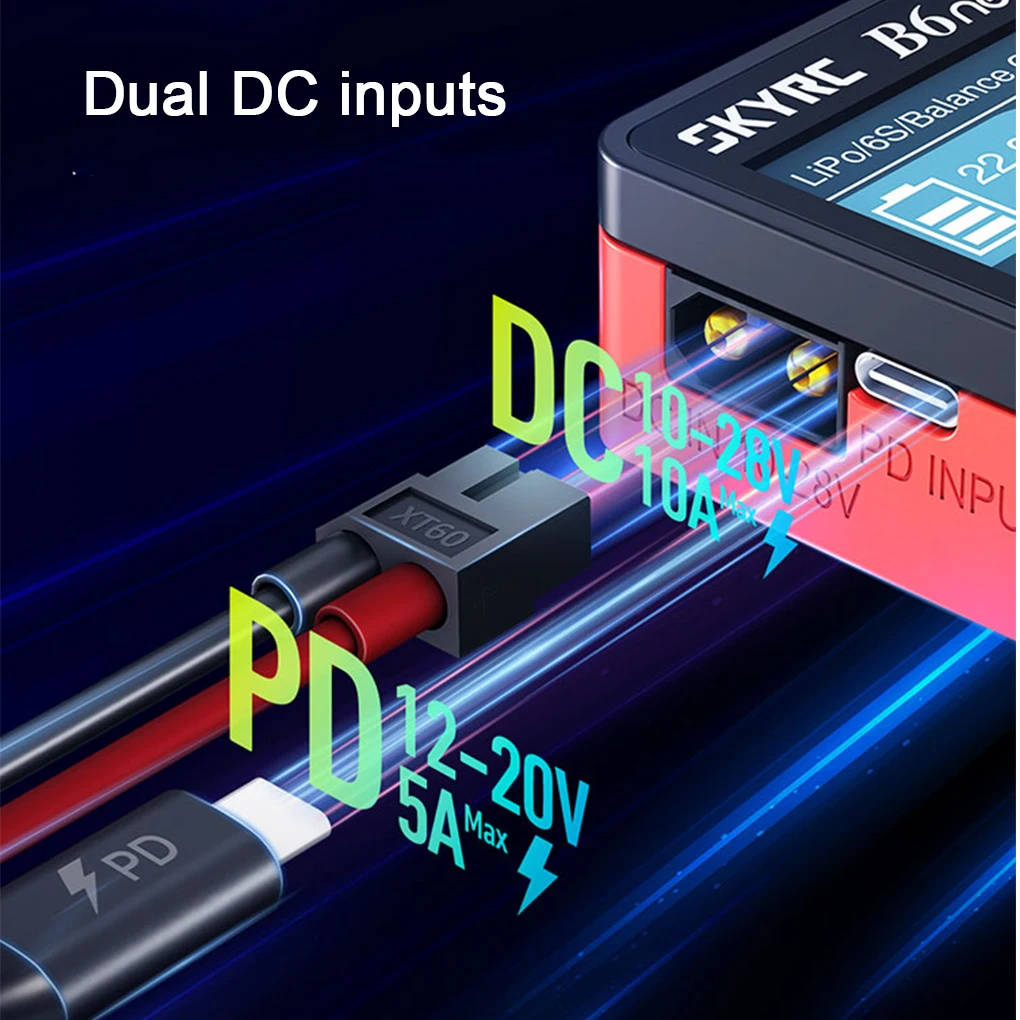 Фото Умное зарядное устройство B6neo DC 200 Вт PD 80 Вт для аккумуляторов LiPo/LiFe/LiIon/LiHV/NiMH/NiCd/Pb №3