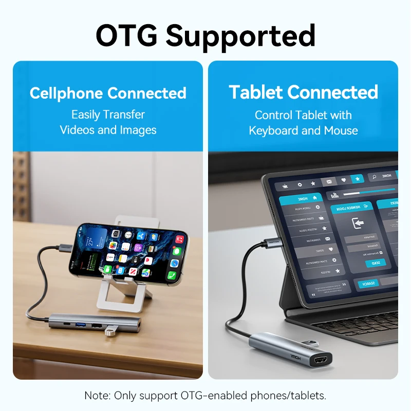 Фото Vention 5 в 1 USB C HDMI 4K 60 Гц HUB USB 3.0 3.2Gen1 5 Гбит/с PD 100 Вт адаптер-сплиттер для ноутбука MacBook iPad Air Samsung Xiaomi №5