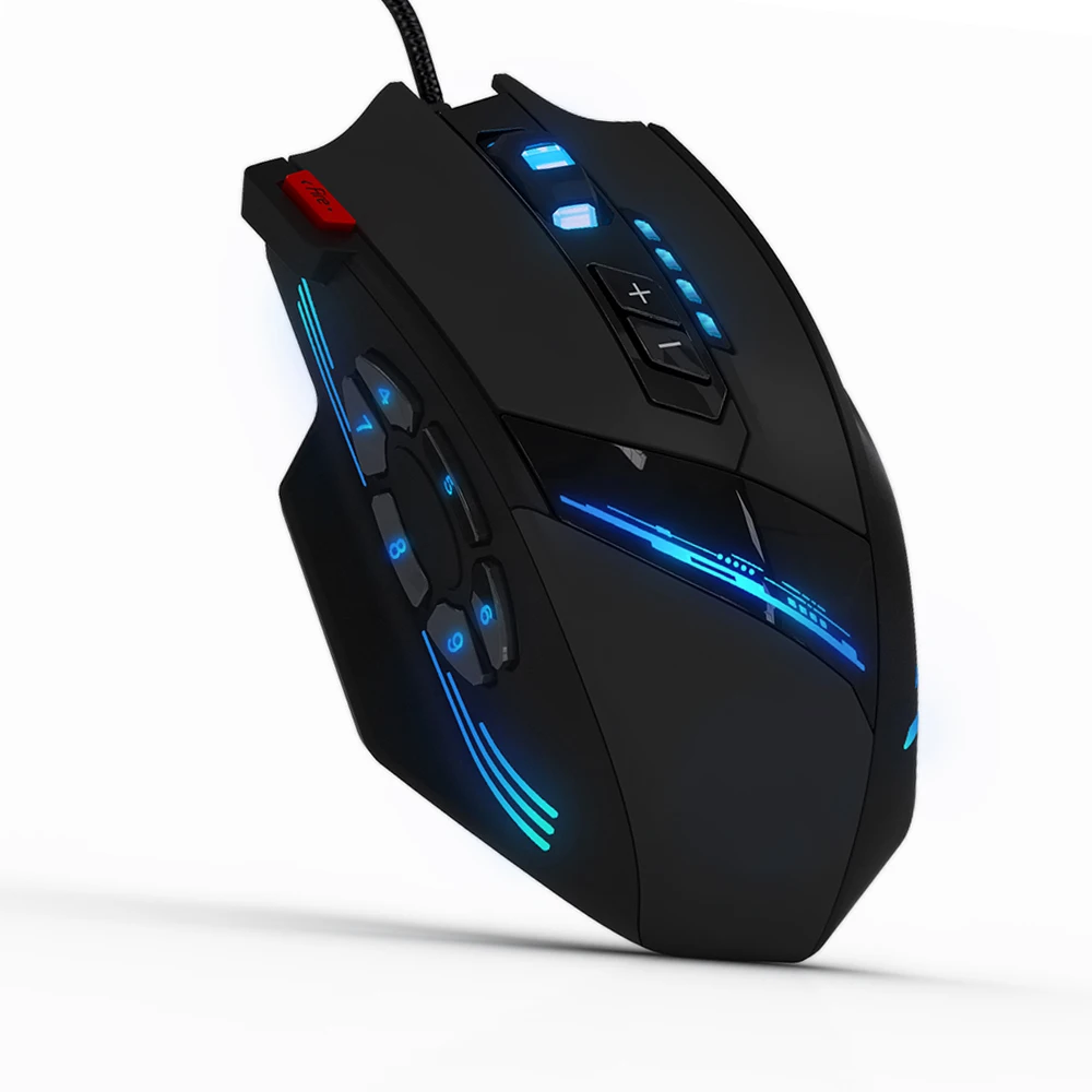 Проводная оптическая игровая мышь ZELOTES, USB, 12 программируемых кнопок, 4 регулируемых DPI