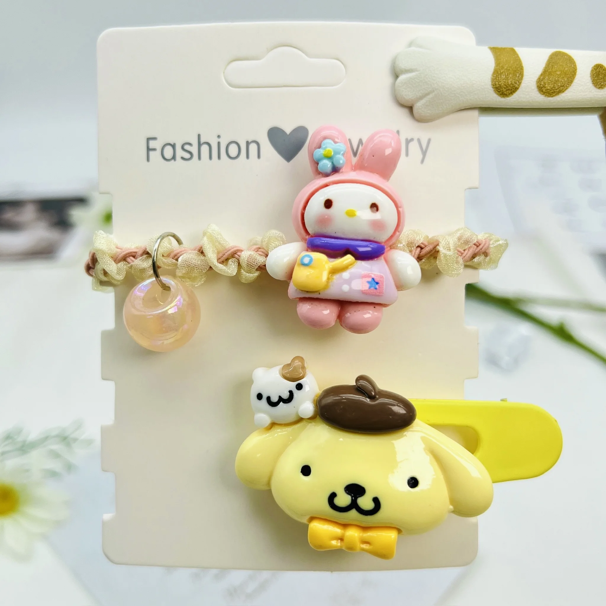 Фото Корейский мультяшный браслет Sanrio резинка для волос простая модная Женская эластичная резинка для волос универсальный цвет №2