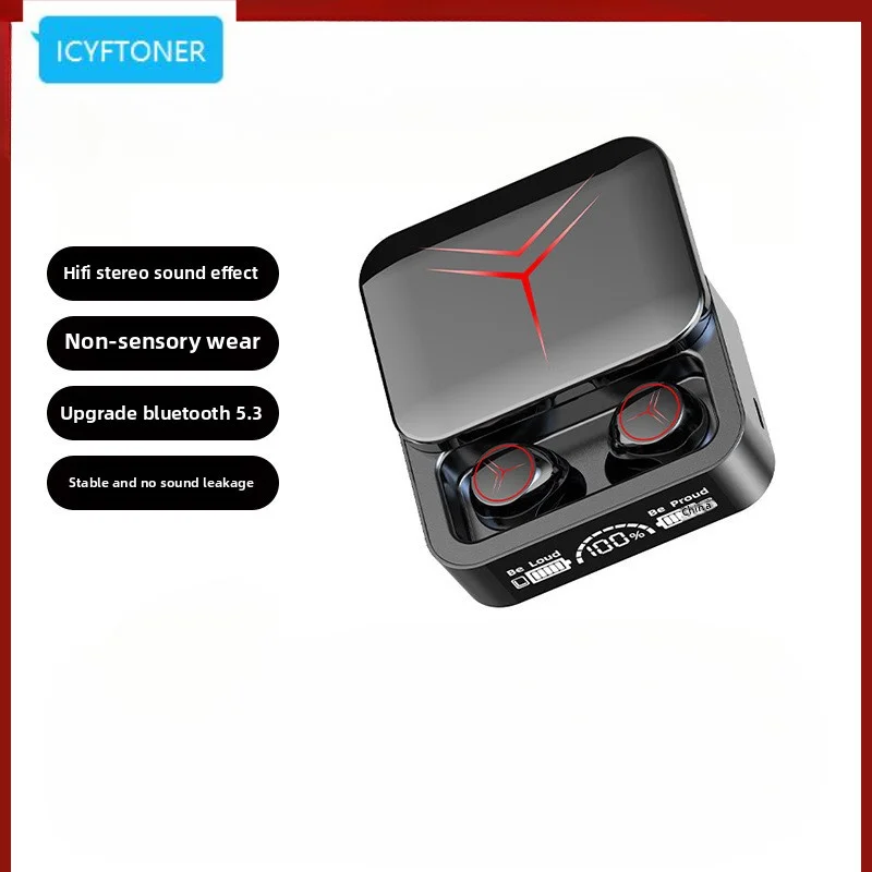 ICYFTONER Новые наушники M88 Plus с выдвижной крышкой, беспроводные спортивные вкладыши с цифровым дисплеем, TWS Bluetooth наушники