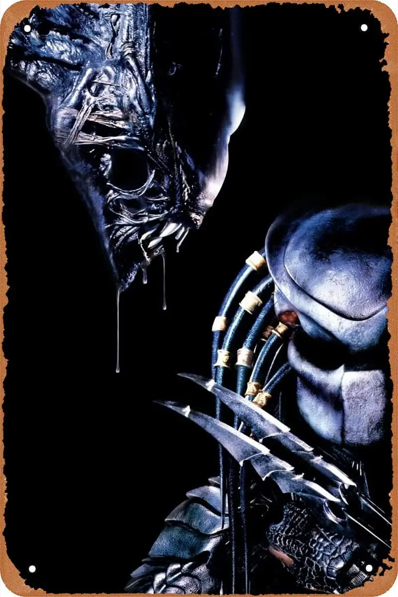 Оловянная вывеска из фильма в винтажном стиле, постер фильма Avp Alien Vs Predator, бар, паб, домашняя настенная табличка, декор, знак 8x12 дюймов