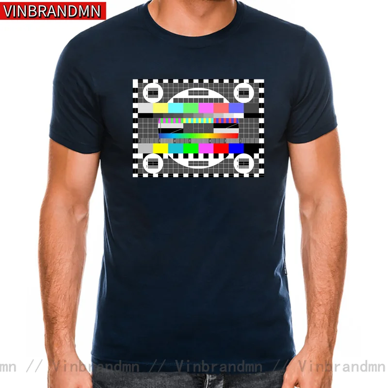 Фото Винтажный ТВ-тестовый экран без сигнала, футболка Sheldon Cooper Geek, футболки больших размеров из чистого хлопка, мягкие топы №2