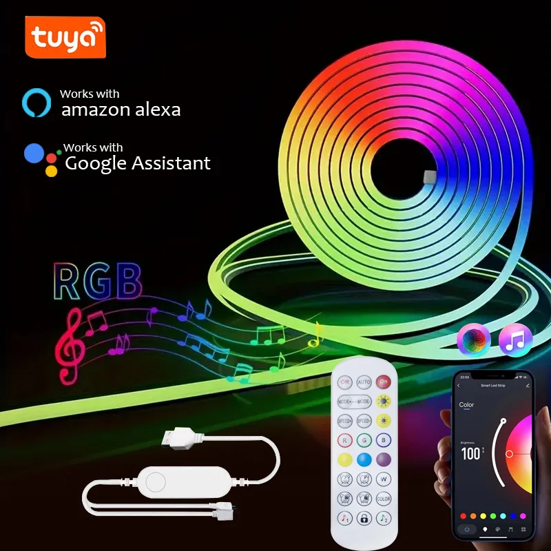 Лампа неоновая Tuya Smart Life с поддержкой Wi-Fi, 5 В