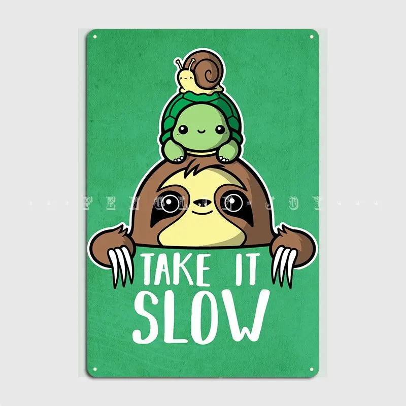 Металлический плакат Take It Slow, Постер клуба, дома, бара, пещера, Настенный декор, жестяной плакат