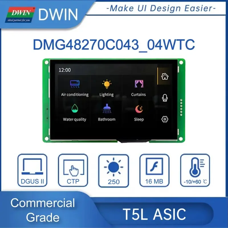 Лидер продаж DWIN 4,3-дюймовый 480x272 TFT ЖК-дисплей HMI сенсорный экран умный экран низкая цена