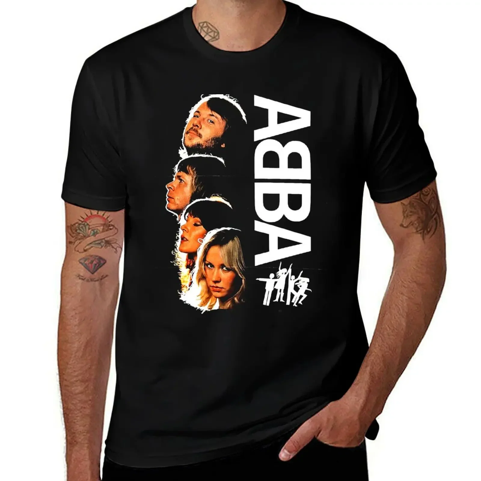 -Music00--Товары--HGD&-ABBA-Футболка--Футболка Альбум корейская мода аниме мужские белые футболки