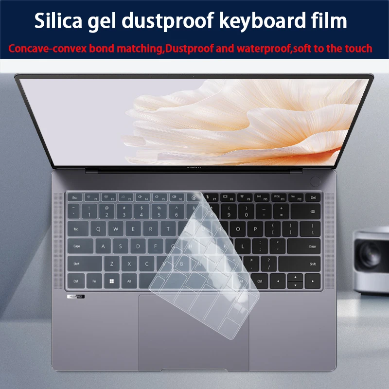 Фото Для HUAWEI MateBook X Pro 2023/2022 силиконовая пленка для клавиатуры MRGFG-32/MRG-W56 пленка для экрана ноутбука HD закаленная пленка антисиняя пленка №5