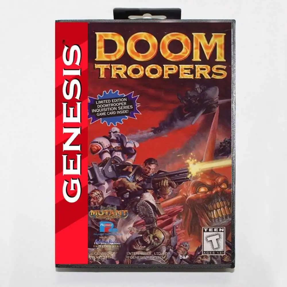 Игровой картридж Doom Troopers MD с коробкой из США для 16-битной системы Sega Megadrive Genesis