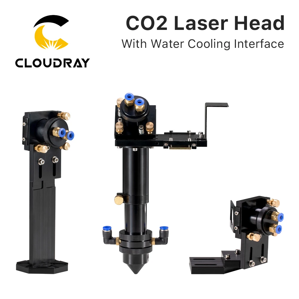 Лазерная головка Cloudray CO2 диаметром зеркала интерфейса водяного охлаждения 30/диаметр объектива 25 FL 63,5 & 101,6 Встроенный держатель