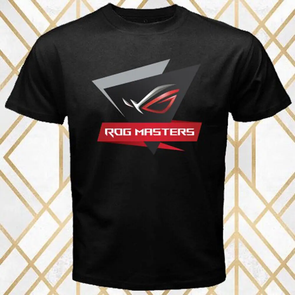 Мужская черная футболка с компьютерным логотипом Asus ROG Masters, размер S - 3XL