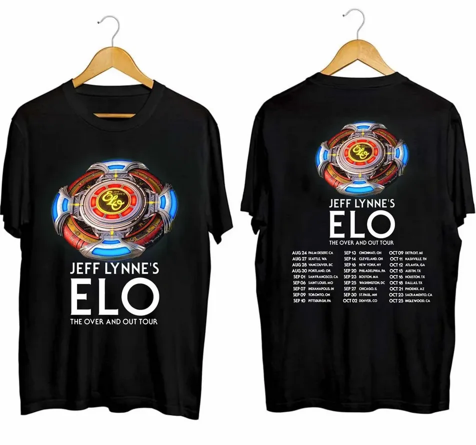 Просторная рубашка Jeff Lynne-The Over and Out' Tour 2024, двусторонняя