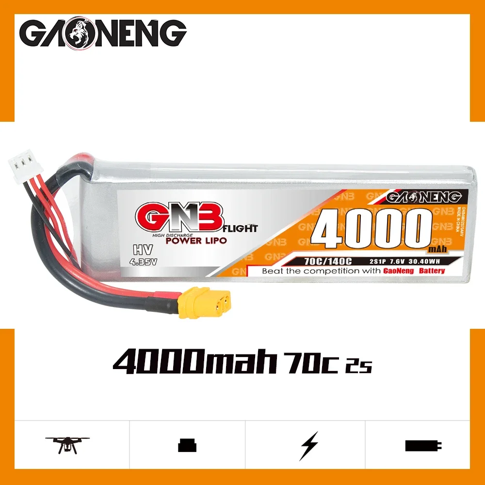 GAONENG GNB 4000mAh 2S/3S/4S/6S 7,6 V/11,4 V/15,2 V/19,0 V/22,8 V 70C HV LiPo батарея с XT60/XT90/T разъем для радиоуправляемых автомобилей, лодок, дронов