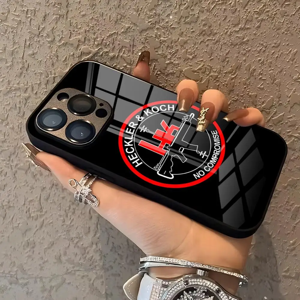 Чехол для телефона Heckler Koch для IPhone 16 15 14 Pro 11 13 12 Mini XS XR Max Plus SE Glass Luxury Design Cove