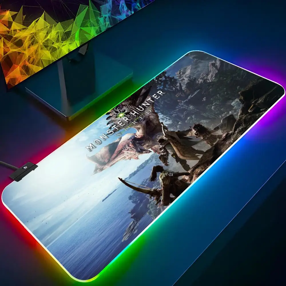 Коврик для мыши MonsterS HunterS World Xxl для ноутбука, оптовая продажа, игровой коврик для мыши Rgb, клавиатура с подсветкой, геймерская девушка, настольные коврики, настольный коврик (art.: 3920cc40a0be8) - 3920cc40a0be8
