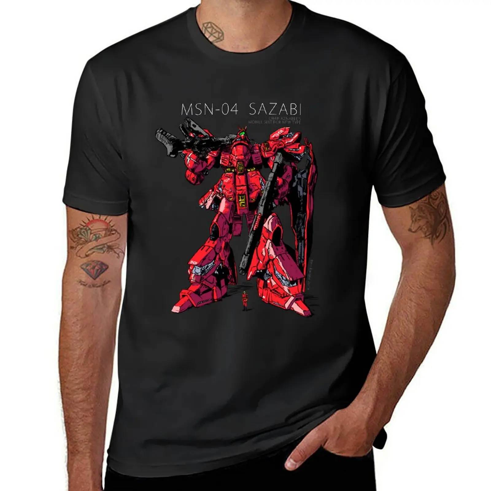 MSN-04 Sazabi. Футболка для мальчиков, летние топы с принтом животных, футболки большого размера для мужчин
