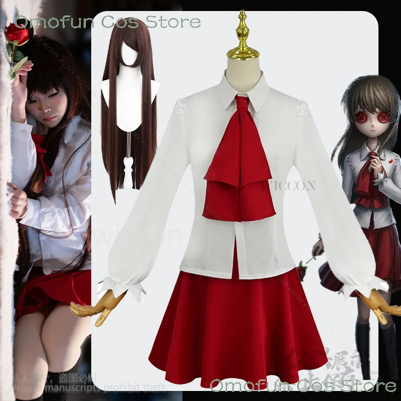 Identity V Crossover Ib Alice Derose Косплей Аниме Игровой Костюм Рубашка Красное Платье Лолита Галстук Парики Для Хэллоуина Индивидуальные