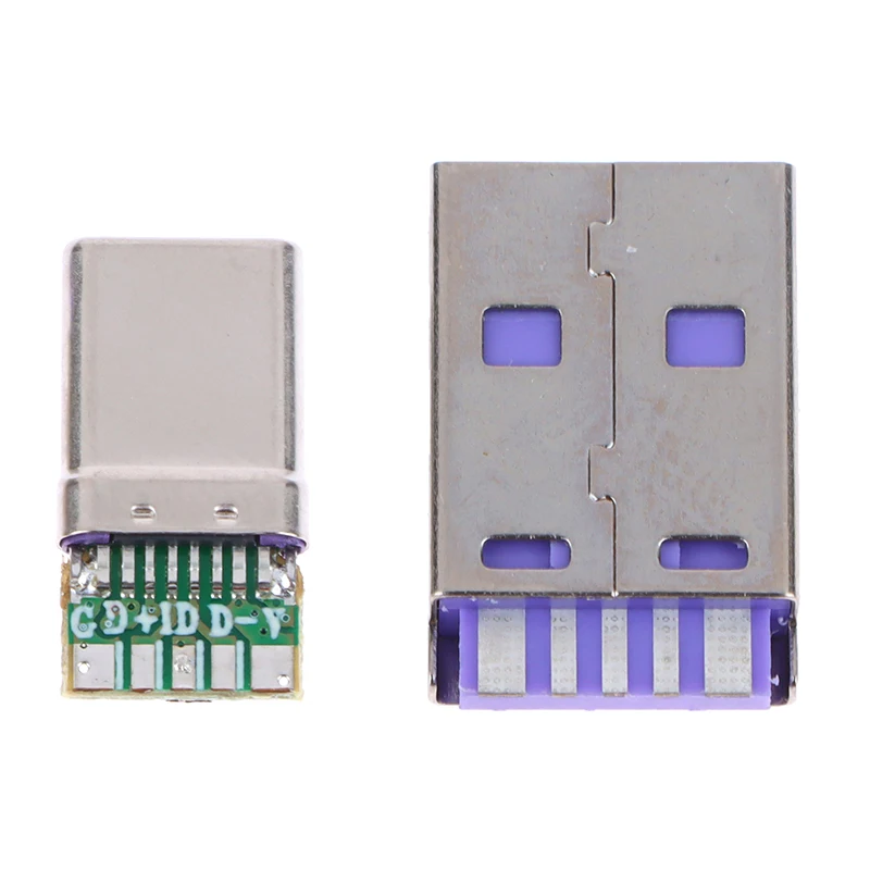 DIY OTG Data Charge Kit 1 комплект Fast Charge Type-C USB 65 Вт 6,5 А штекерный разъем для сварки с 5-контактной печатной платой типа A штекер 6-контактный USB