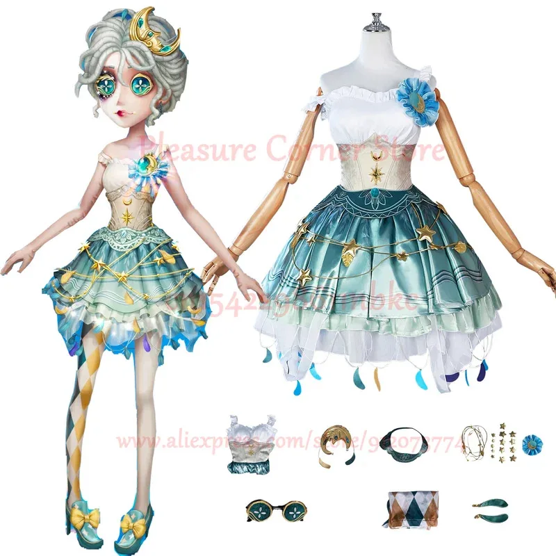 Фото Игра Identity V Drifting Moonlight Margaretha Zelle Костюм Полный комплект Танцовщица Косплей Униформа Парик Обувь Реквизит, 7;k'2.s;9, №3