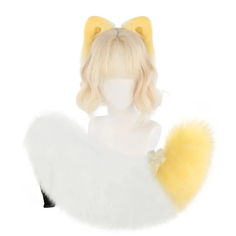 JK Y2K Harajuku Beast Ear Band Set Косплей Пушистый плюшевый хвост Beast Lolita Kawaii Аниме Милые уши ручной работы Высококачественный костюм (art.: 3920cff2d6bea) - 3920cff2d6bea