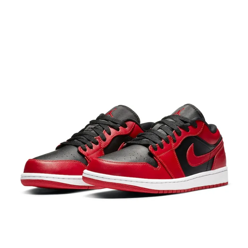 Фото Nike Red and Black Colorway Air Jordan 1 Low Классические мужские баскетбольные кроссовки Удобные нескользящие повседневные кроссовки №4
