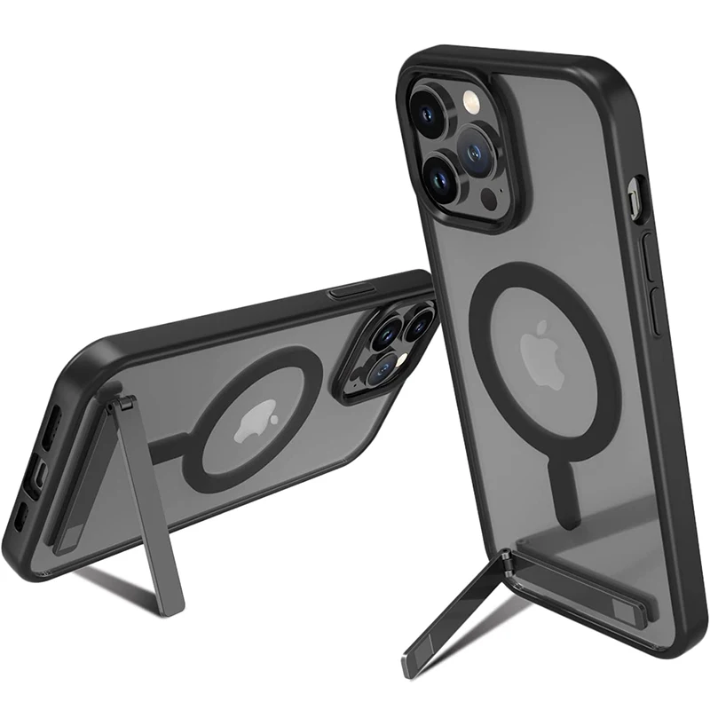 Магнитный чехол для телефона с подставкой для iPhone 14 Plus 15 13 Pro Max 12 11, чехлы, защитный чехол для Apple с металлической подставкой