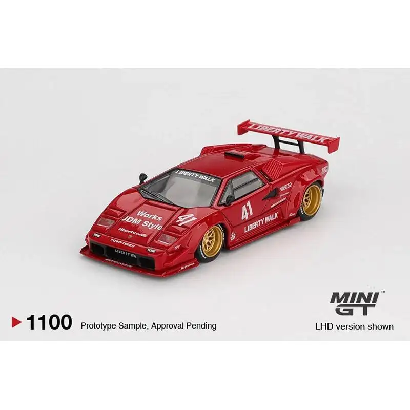 Фото Предпродажа MINIGT 1100 1:64 LBWK Lamborghini Countach LB WORKS Red, литая под давлением модель автомобиля, коллекция игрушек №2