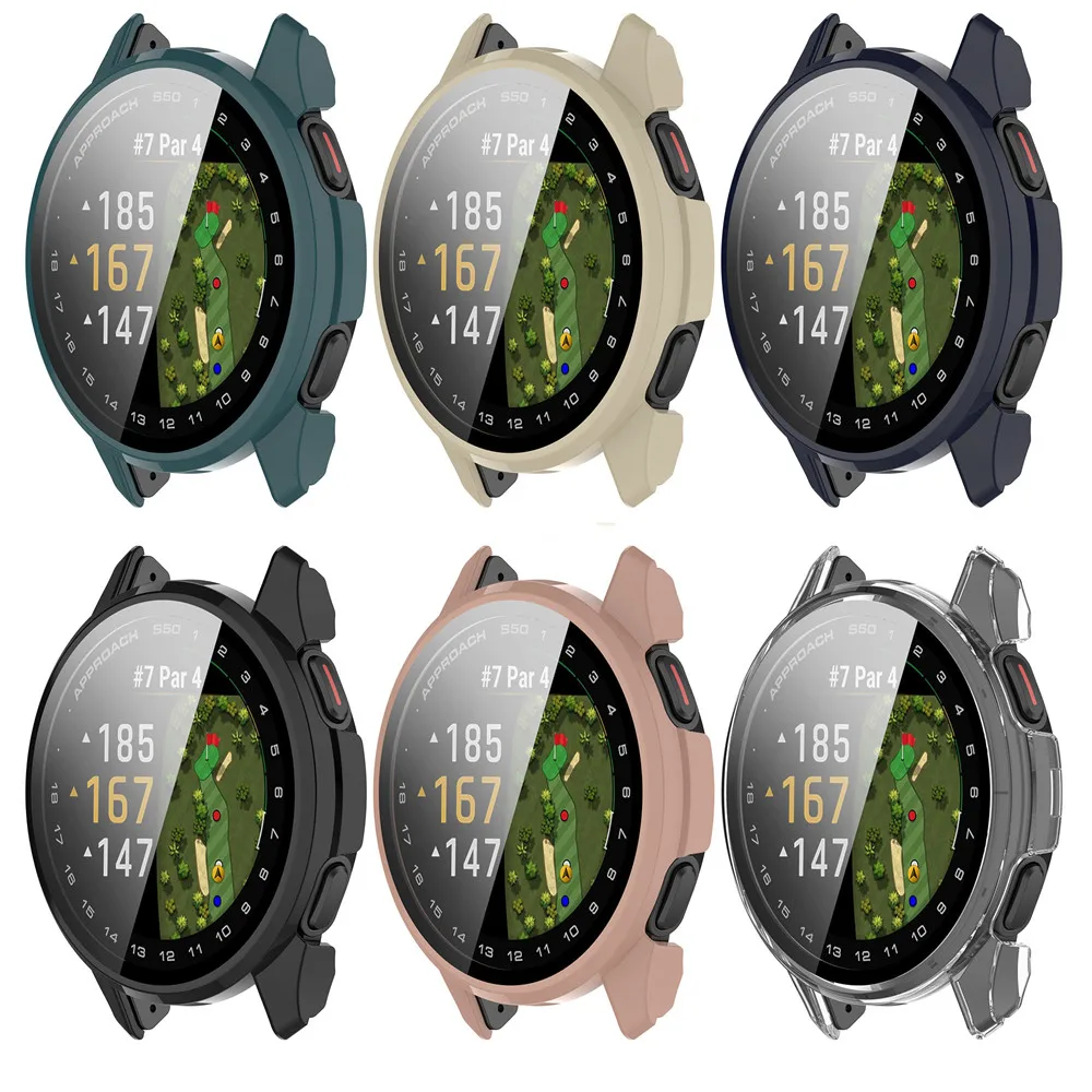 Чехол и защитная пленка из закаленного стекла для Garmin Approach S50, рамка, высококачественные тонкие защитные аксессуары для ПК