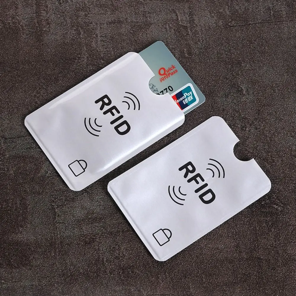 Фото 10 шт., блокирующий NFC, анти RFID-держатель для карт, замок для чтения, алюминиевая фольга, чехол с блокировкой NFC, серебристый корейский стиль, коробка для удостоверений личности, дорожная коробка №4