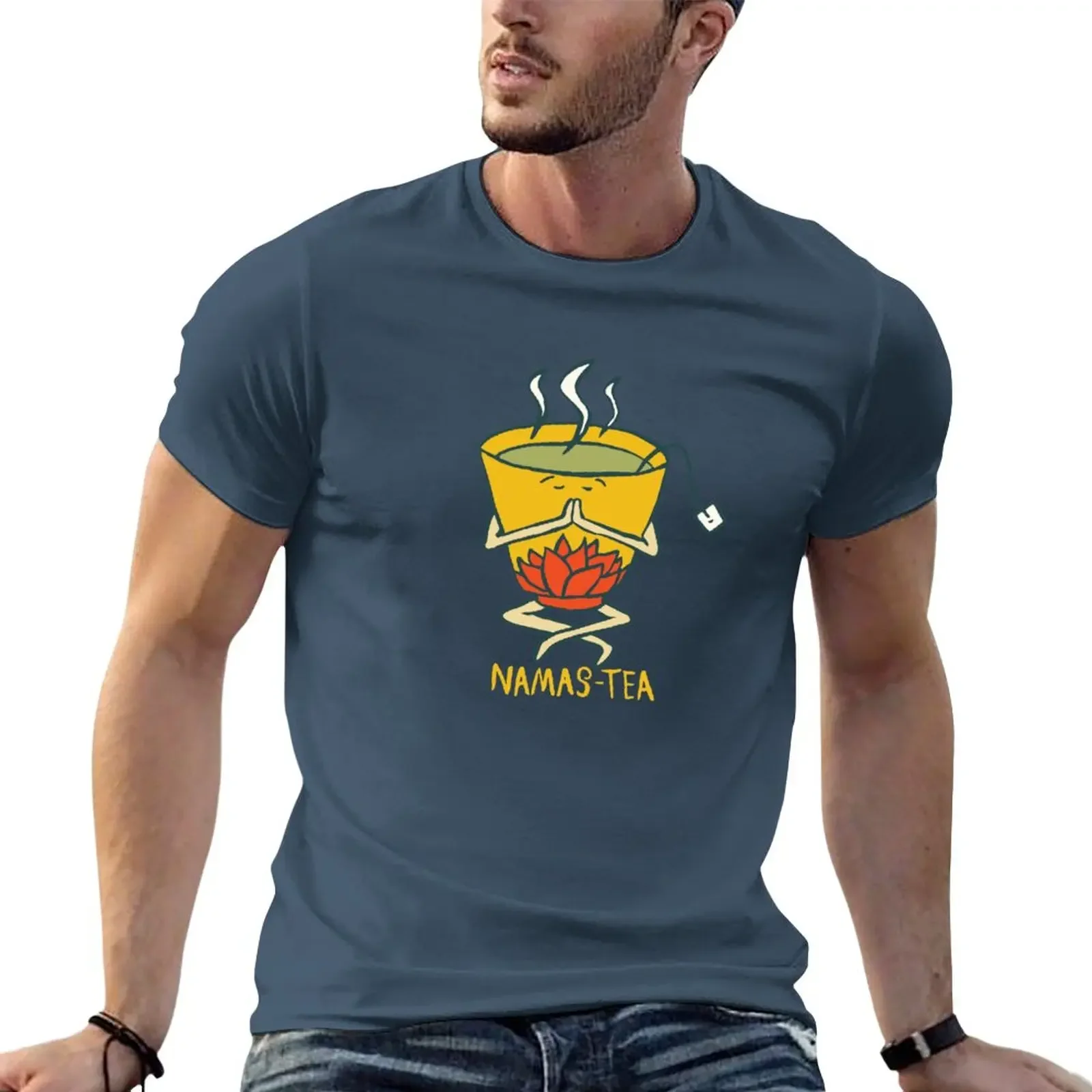 Футболка Namas-tea, милые топы, тяжелые мужские футболки