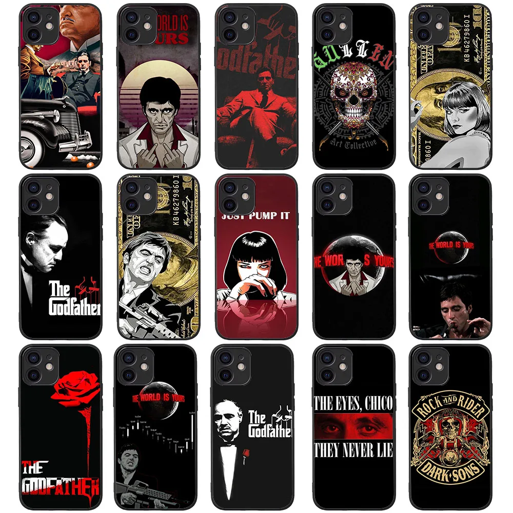 Мягкий чехол TS-21 The Godfather Scarface для OPPO A3 A17K A38 A54 A74 F7 F9 F11 A60 A52 A72 A53S A92S A92 A91 Pro