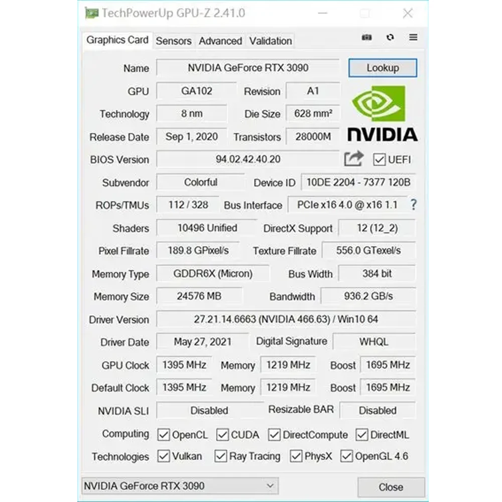 Фото Игровая видеокарта VIOCO RTX3090 24G GDDR6X, 1935 бит, 8Pinx2, 1219 МГц, 24 Гбит/с, видеокарты RTX 3090 для майнинга, новый бренд №2
