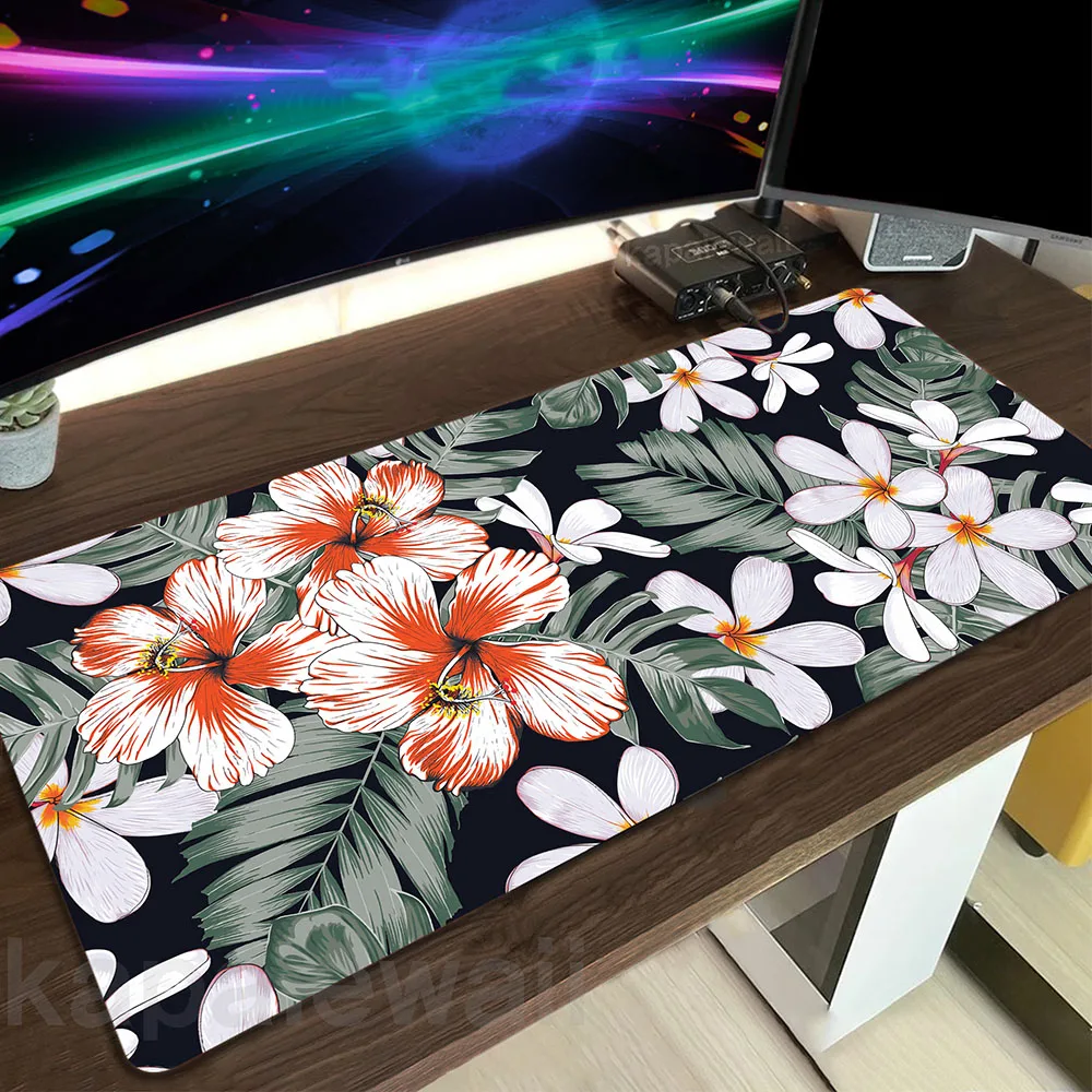 Большой игровой коврик для мыши, игровой коврик для мыши с зелеными растениями, коврик для мыши с застежкой по краю, аксессуары для скорости игр, коврики для клавиатуры, милый Настольный коврик