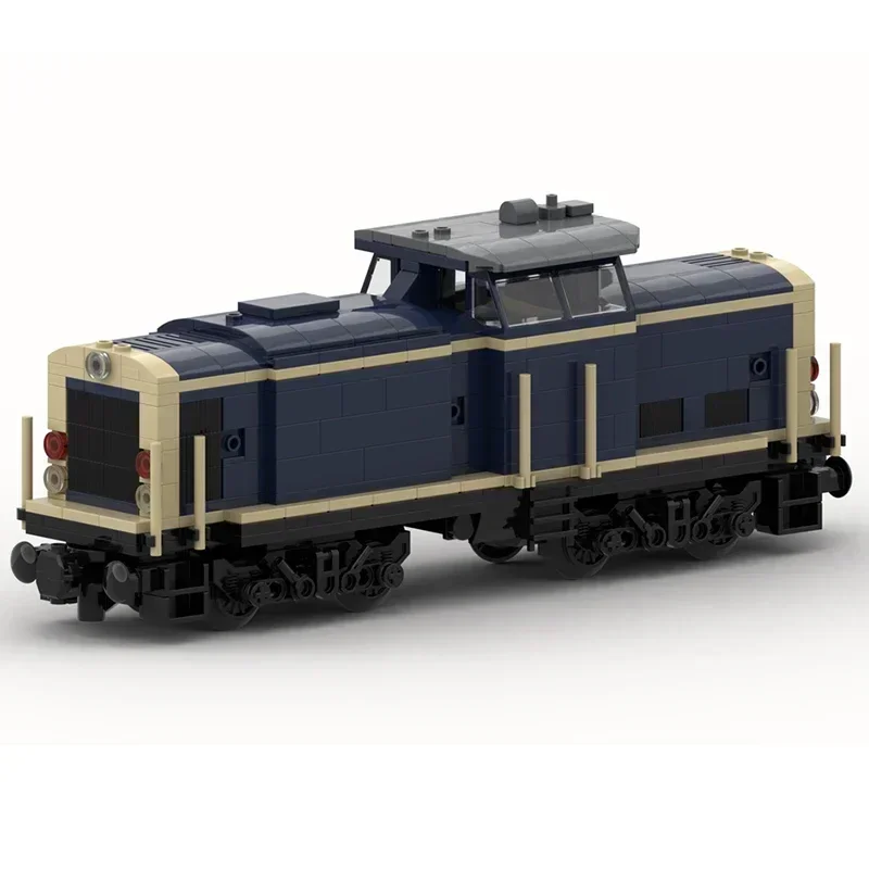 Фото Модель городской поезда Moc, строительные кирпичи DB-Baureihe V60 V100, блоки с технологией локомотива, подарки, рождественские игрушки, наборы «сделай сам», сборка №5