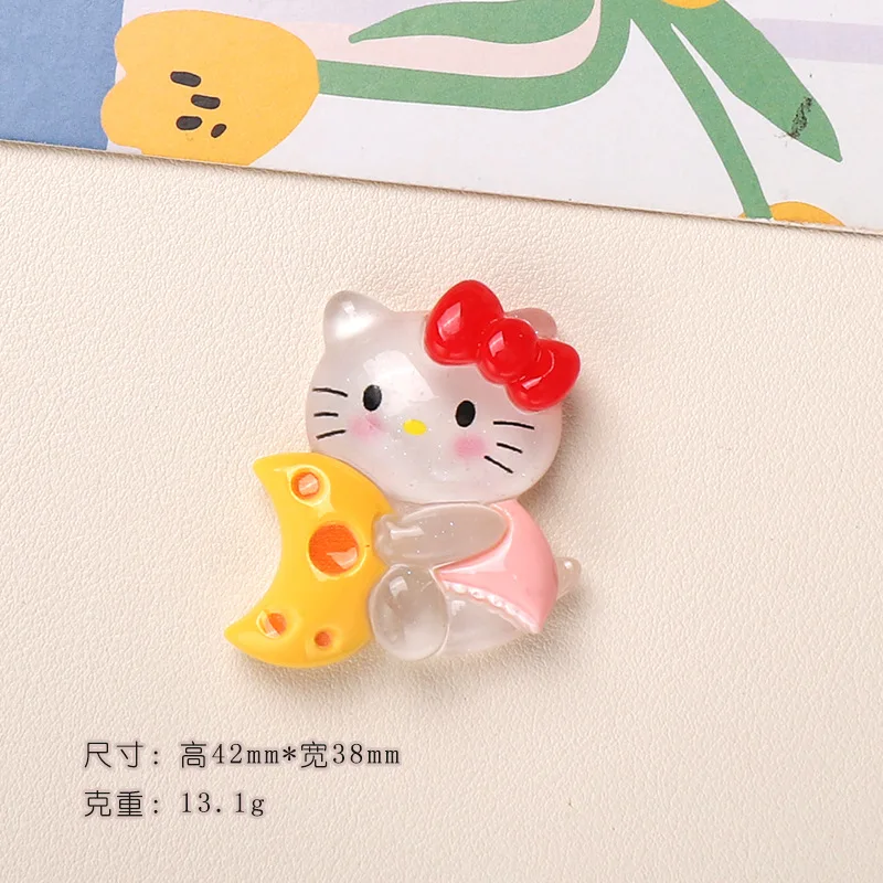 2 шт. Daka светящаяся луна Sanrio смола кабошоны с плоской задней частью DIY материалы для изготовления ювелирных изделий ручной работы мусорный чехол подвески