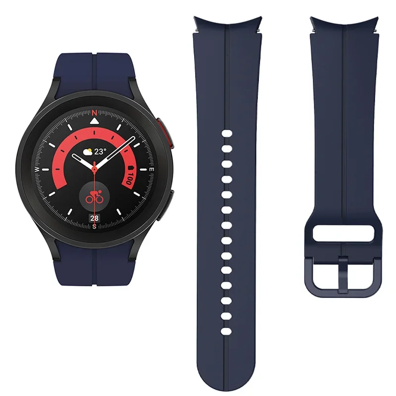 Оригинальный силиконовый ремешок 20 мм для Samsung Galaxy Watch 4/5/6/7 40 мм 44 мм Pro 45 мм, без зазора, браслет для часов 6 Classic 43 мм 47 мм, ремешок