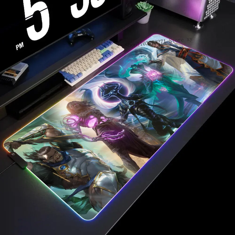 Фото M-Magic The Gathering Game Mousepad XXL RGB Gaming Mouse Pads HD Black Gamer Accessories Large LED №3