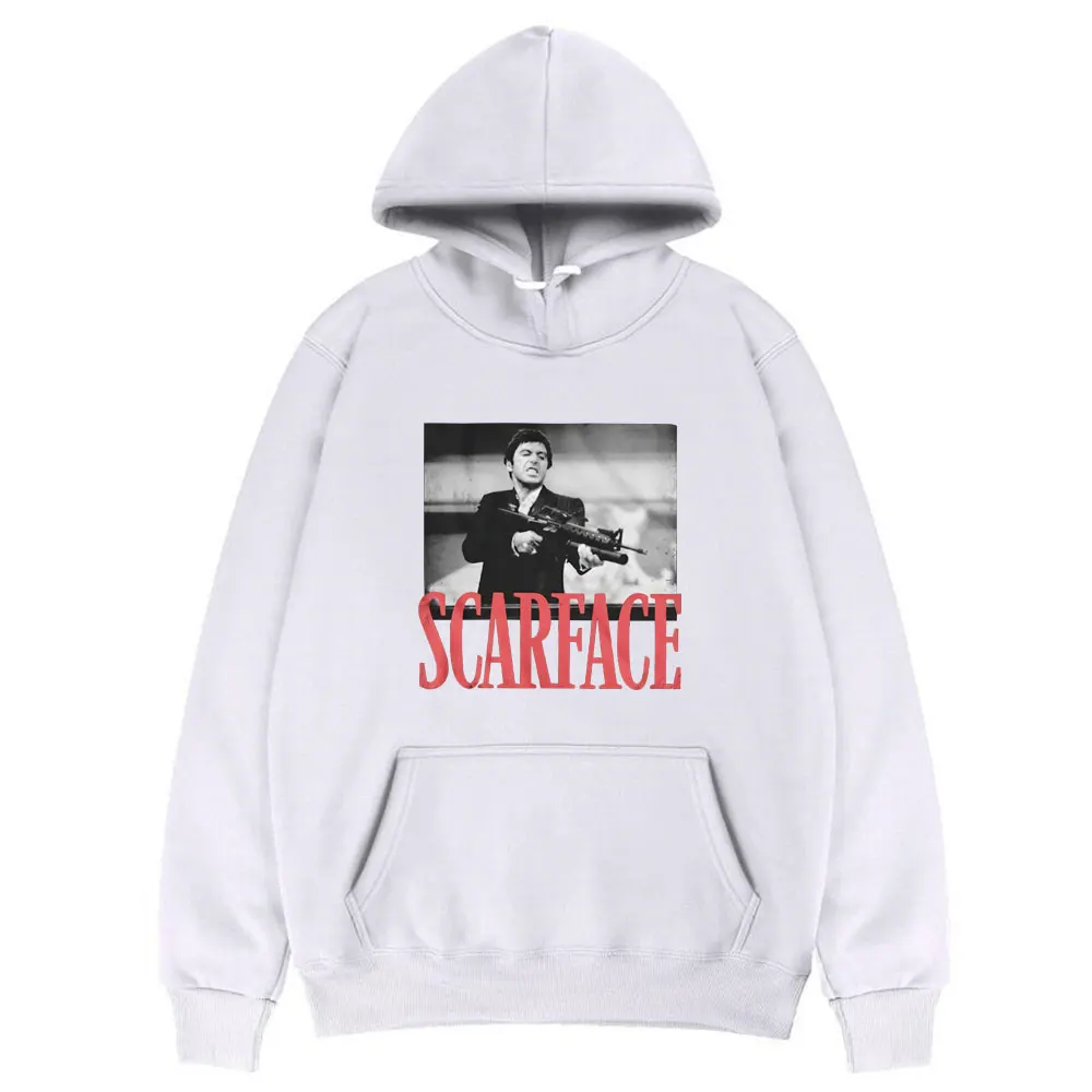 Фото Толстовка Scarface с принтом Тони Монтана, большого пистолета, маленького друга, толстовка с капюшоном Pria Kaus Pacino, гангстер Atasan Film Pria Wanita, толстовка с капюшоном №3