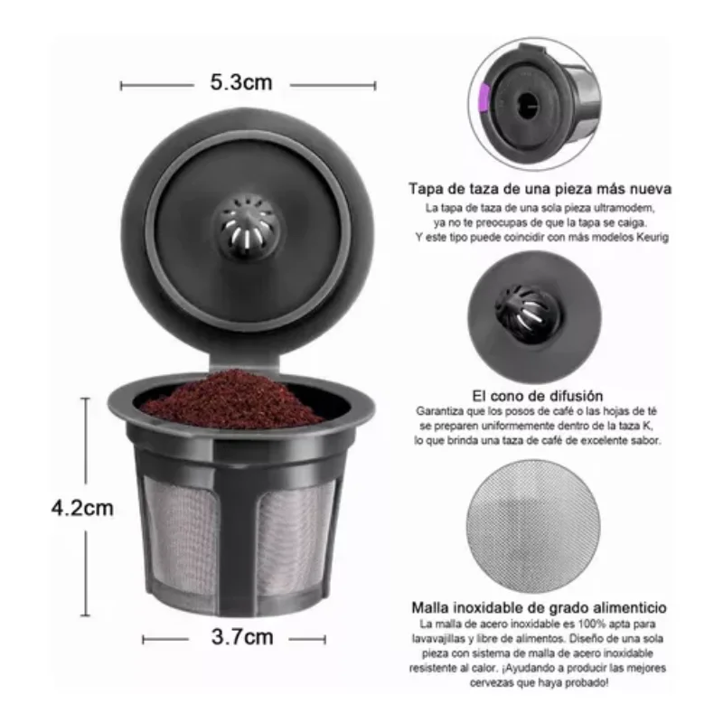 Фото Многоразовый фильтр для кофе K-Cup, запасные части и аксессуары для фильтров для чая/кофе, полицейский кофе Cafeteira №4